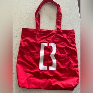 NWOT Red Tote Bag with White B Logo